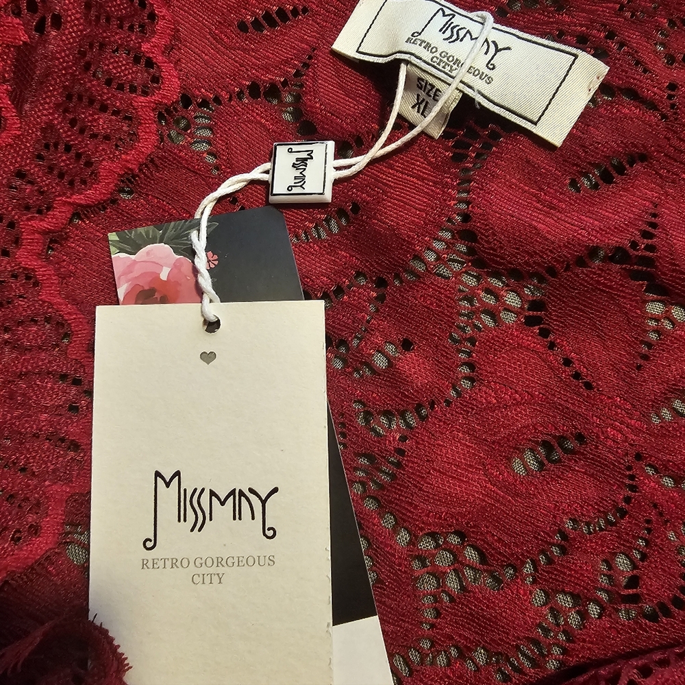 NWT MISSMAY Retro Red Lace Dress - XL - Picture 7 of 7